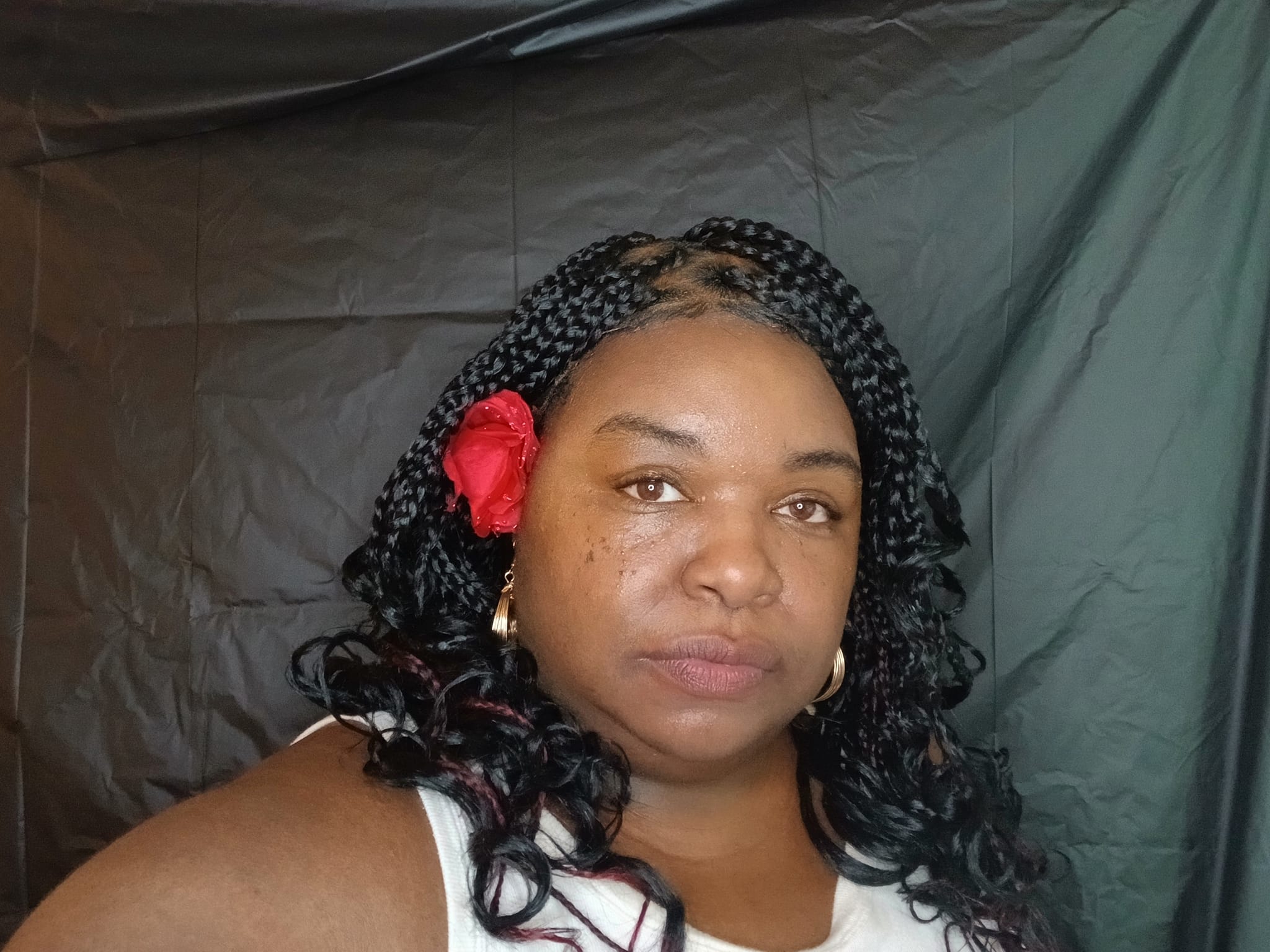 BraidGirl Crocheted Chunky Black Braids Synthetic Wig with Curly Ends