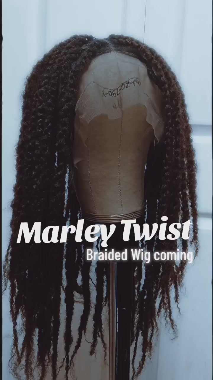 BraidGirl Crocheted Marley Chunky Twist Synthetic Wig Unit Multi Color